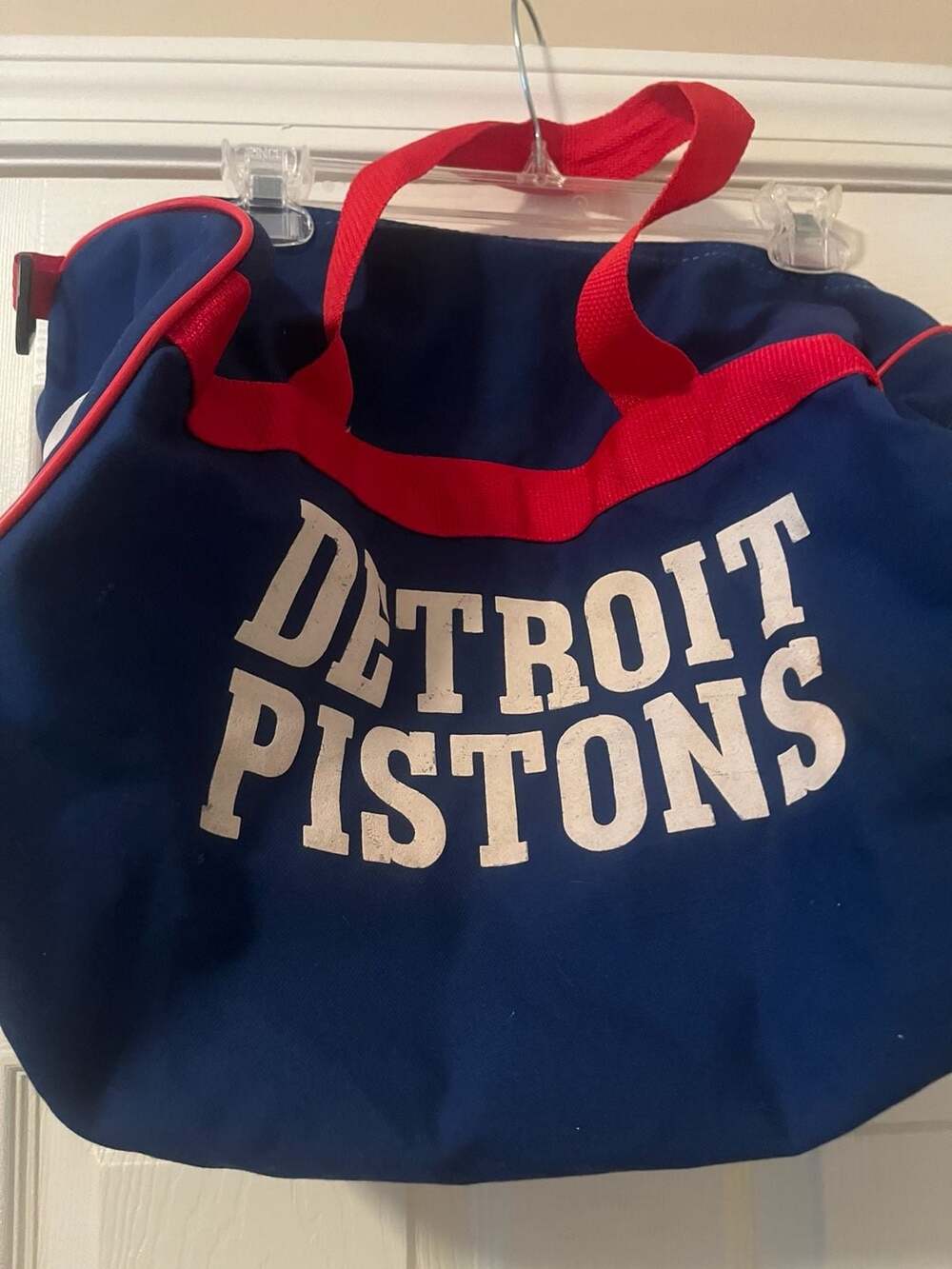 Vintage Detroit Pistons NBA Basketball Duffle Bag Blue Red